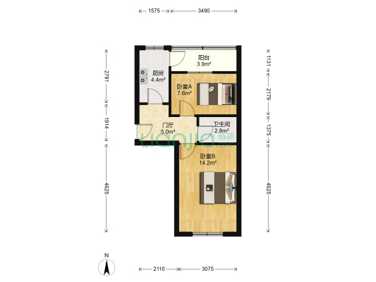 一汽39街区 2室0厅1卫 49平方