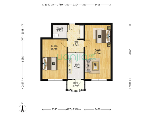 安和街 2室0厅1卫 82平方
