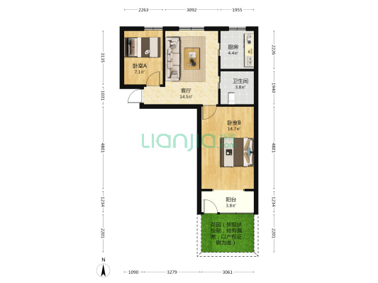凯旋路34号 2室1厅1卫 58平方