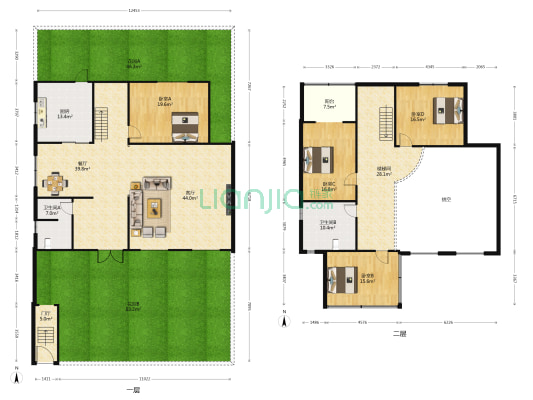 党校二宿舍 4室2厅2卫 257平方