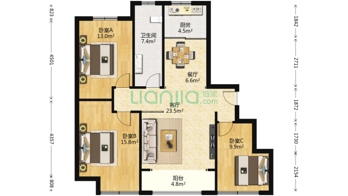 天齐·花溪地二手房实景图