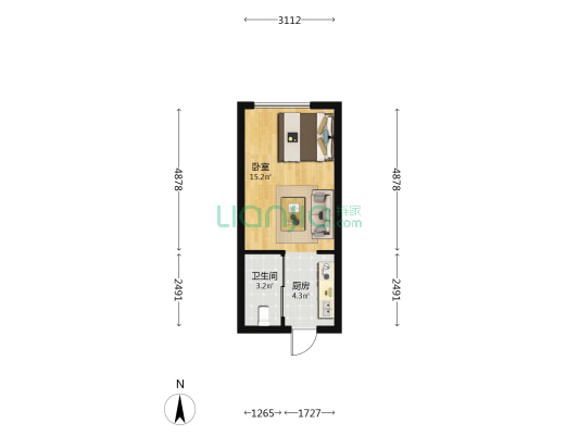 学府协信天地 1室0厅1卫 36平方