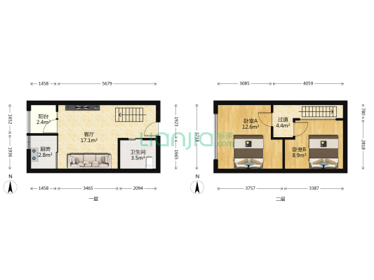 嘉霖微商大楼 2室1厅1卫 45平方