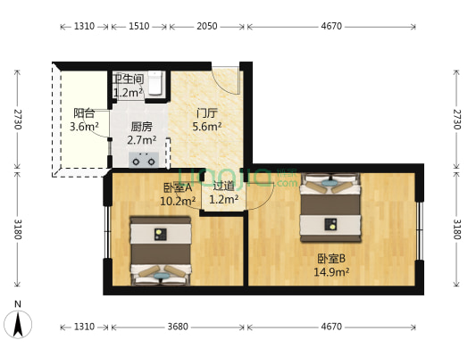 文兴街23号 2室0厅1卫 50平方