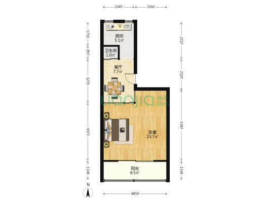 愚园路1249弄 1室1厅1卫 54平方