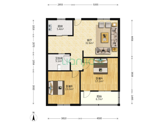 浦祥路146号 2室1厅1卫 114平方