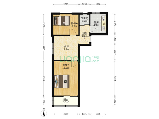 黎明村 2室1厅1卫 55平方