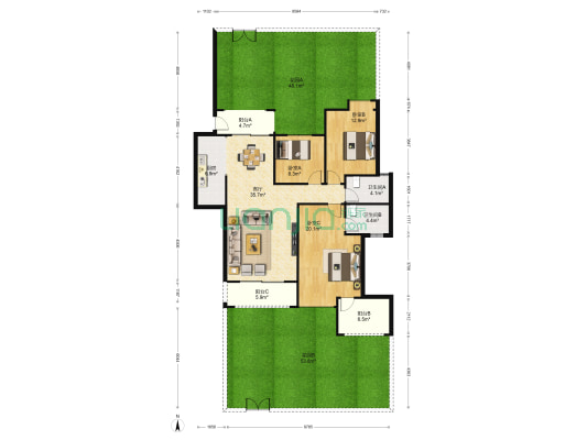 奥园国际城 3室1厅2卫 131平方