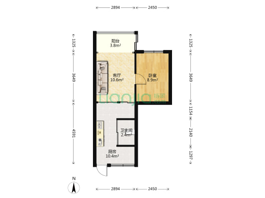 解放西路218号 1室1厅1卫 39平方