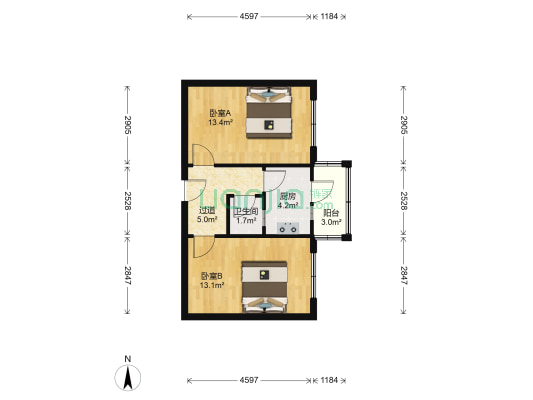 华乐社区 2室0厅1卫 55平方