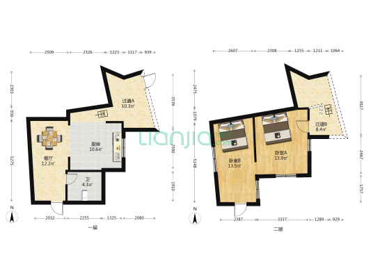 麦园路68号 2室1厅1卫 62平方