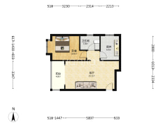 中间楼层 户型方正，房本满二 看房方便-涿州鸿坤理想湾南区户型图