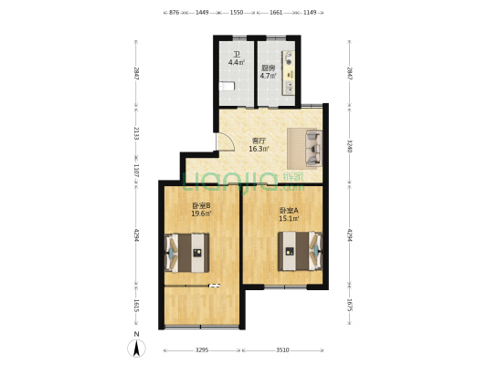 西门新村 2室1厅1卫 75平方