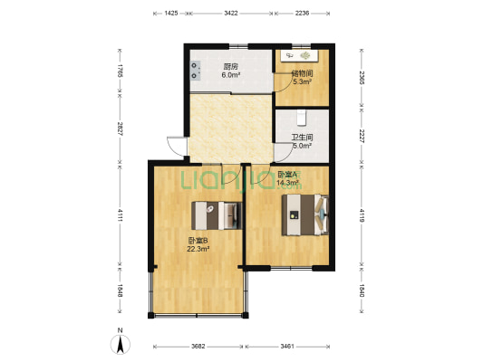 姜家村公寓 2室0厅1卫 76平方