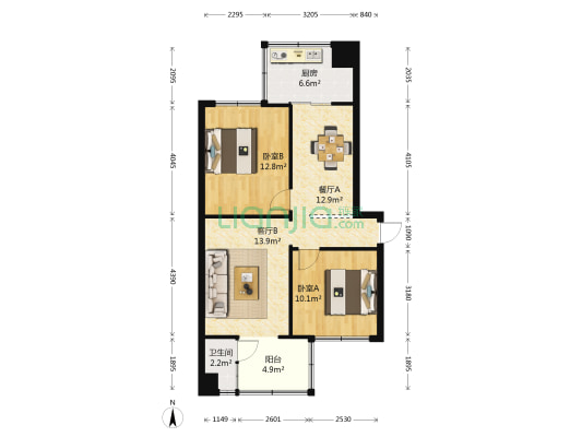 养坝小区 2室2厅1卫 58平方