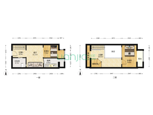 启迪香山 2室1厅1卫 48平方
