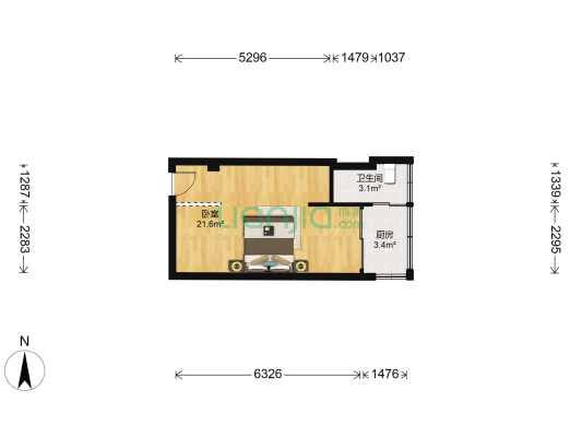 国信城 1室0厅1卫 33平方
