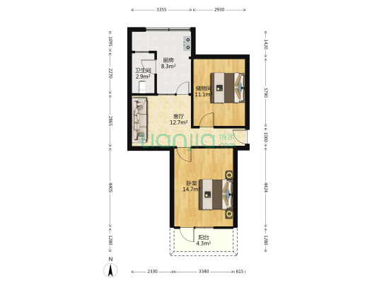 武阳中路284号 1室1厅1卫 64平方