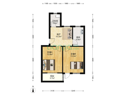 钱江新村一区 2室1厅1卫 58平方