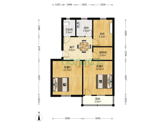 绿园新村 3室1厅1卫 69平方