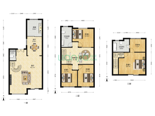 水仙苑(闵行)(别墅) 4室2厅3卫 187平方