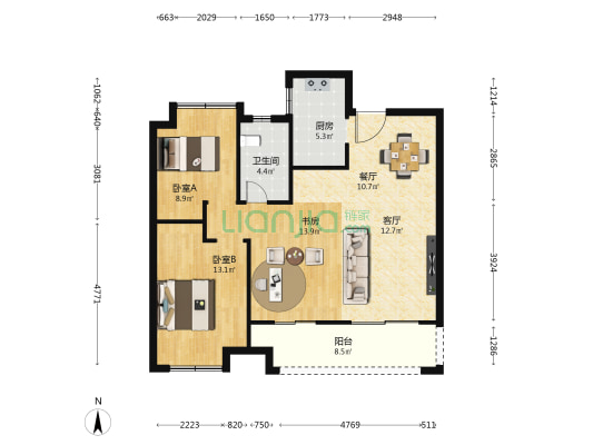 复地上河印巷 3室2厅1卫 98平方