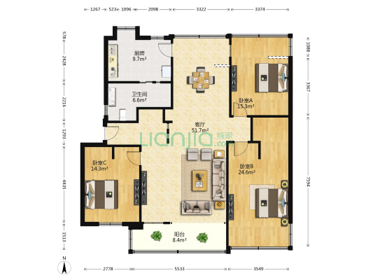 府前西路021弄 3室1厅1卫 132平方