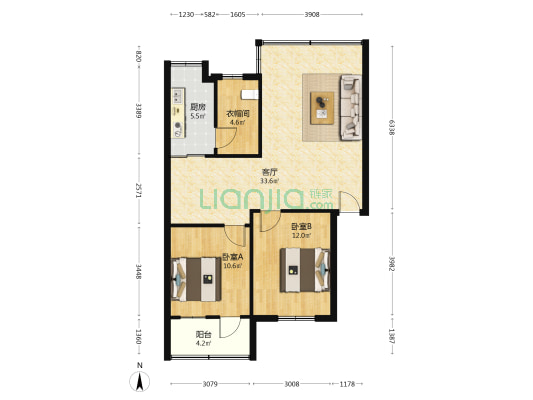 机关事务局小区 2室1厅0卫 82平方
