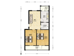 房子南北通透两居室，户型方正，房本满五唯一。-涿州物资局小区户型图