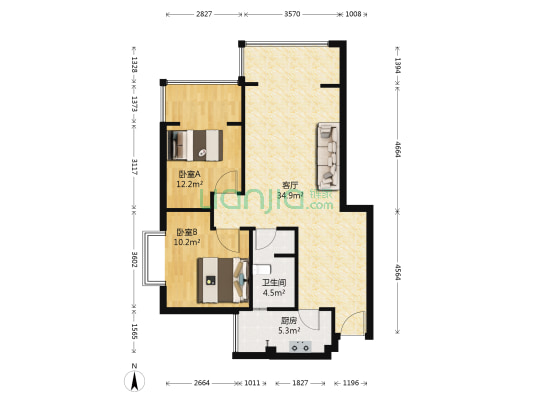 七里溪香 2室1厅1卫 78平方