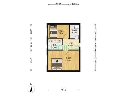 唐口新村六段 2室0厅1卫 44平方