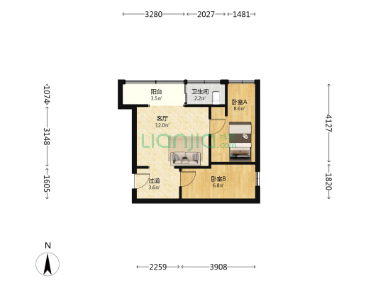 太原路87号 2室1厅1卫 28平方