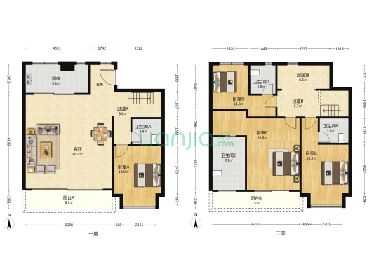 仁恒海和院 4室2厅4卫 202平方
