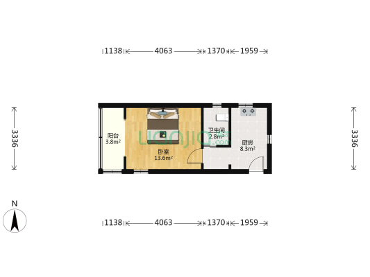 赤峰小区 1室0厅1卫 35平方
