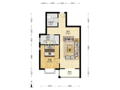 高楼层，视野开阔，户型方正，正规一居，看房便利-涿州水岸花城户型图