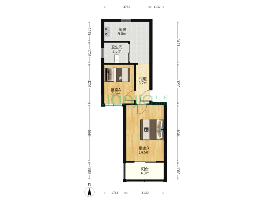 芳华小区 2室0厅1卫 54平方