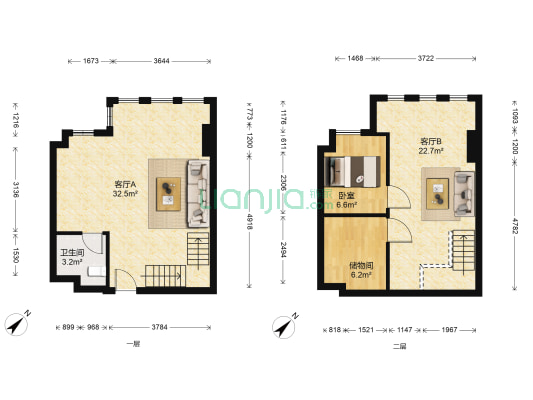 圣龙国际广场 1室2厅1卫 52平方