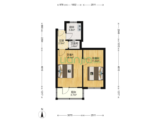 南八东路 2室0厅1卫 49平方