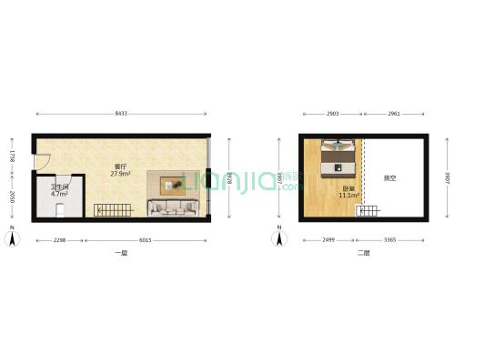天润商业中心 1室1厅1卫 50平方
