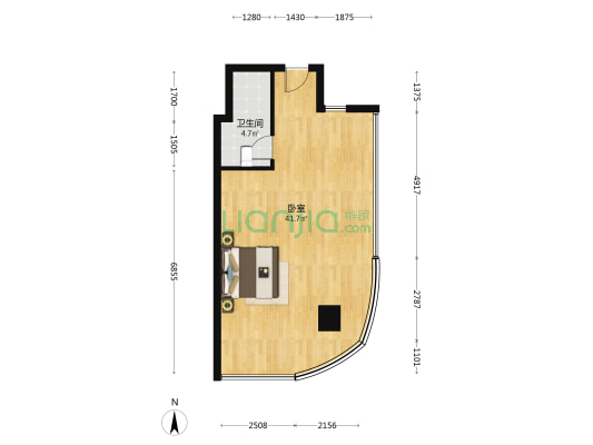 东南向开间  楼层好 视野开阔 采光充足 设施齐全-户型图