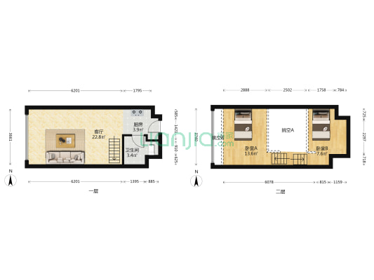 五迪中心 2室1厅1卫 41平方