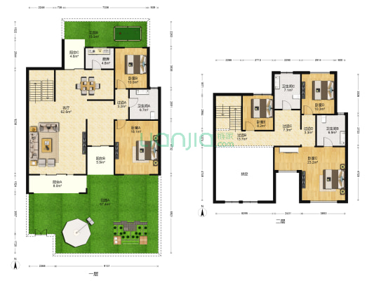 紫薇花园洲 5室1厅3卫 278平方