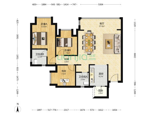 龙湖熙上一组团L59地块 3室1厅2卫 101平方