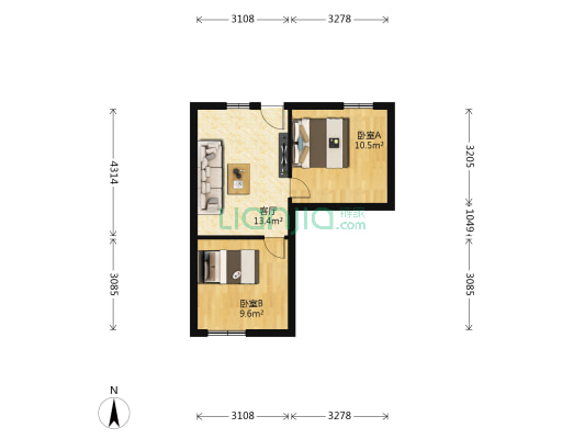 人民路五金厂家属院 2室1厅0卫 58平方