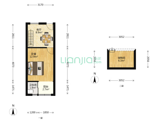 凤凰新村 1室1厅1卫 36平方