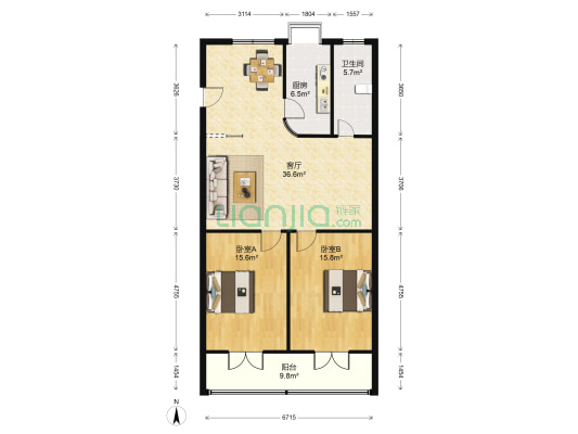 康怡苑小区 2室1厅1卫 110平方
