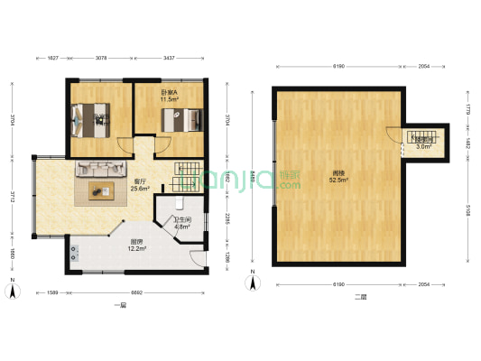 惠民苑小区 2室1厅1卫 85平方