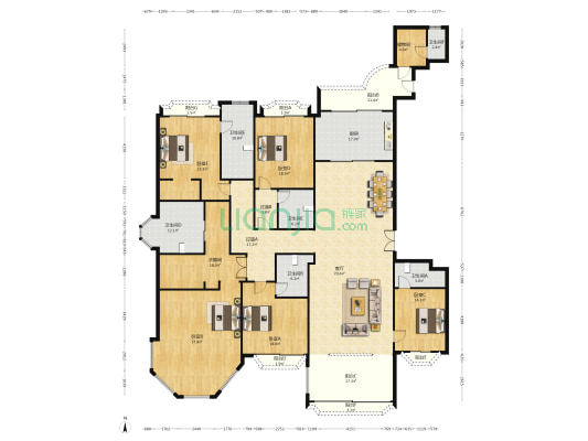 长沙星河湾 5室1厅6卫 400平方