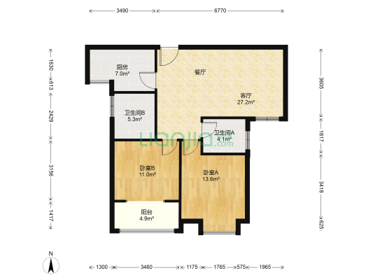 七星水岸 2室1厅2卫 99平方