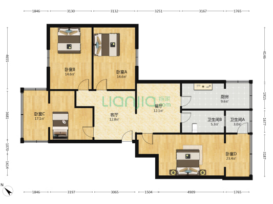 金沙路西巷29号 4室2厅2卫 121平方